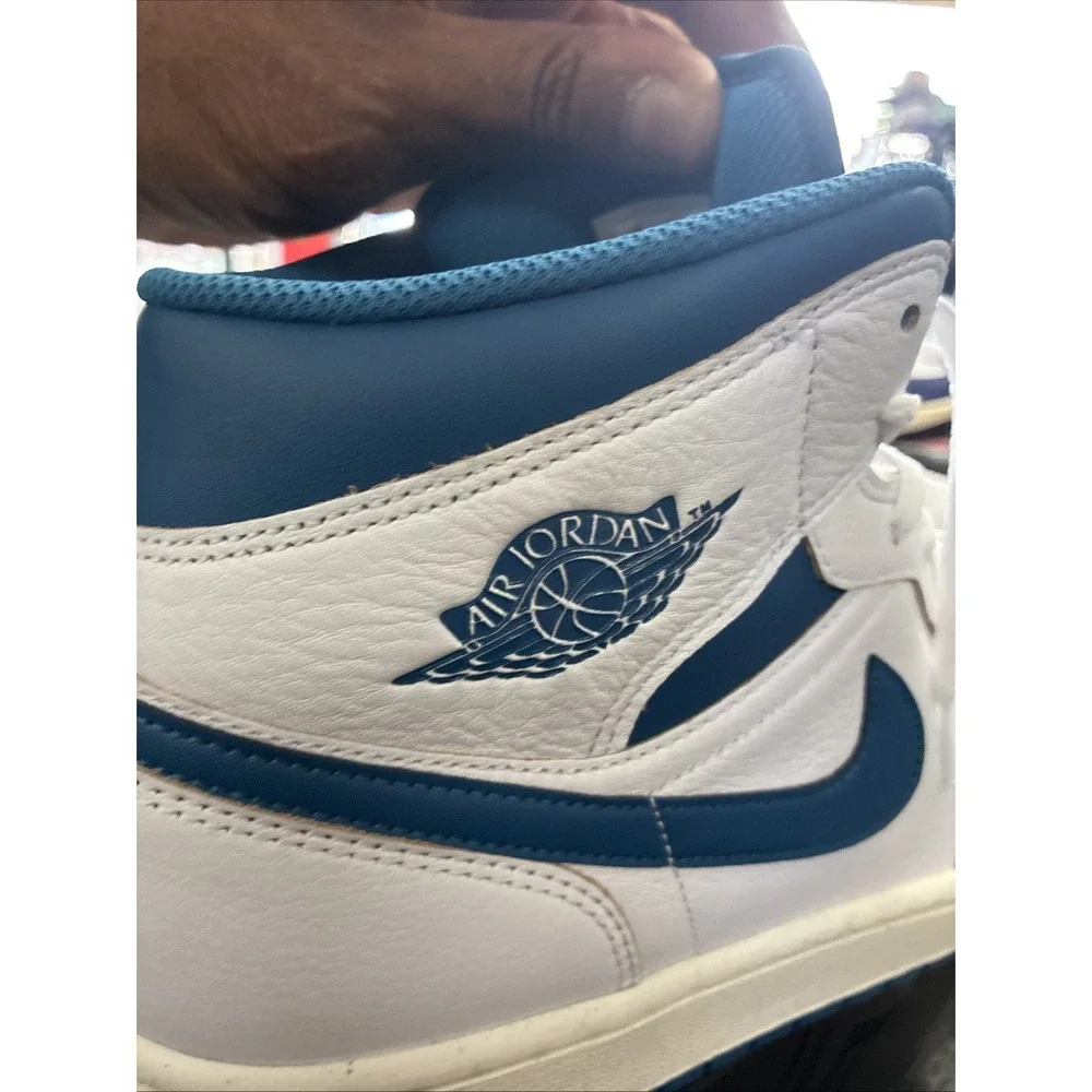 Nike Air Jordan 1 Mid SE White Industrial Blue White FN5215-141 Men's SZ 13 New